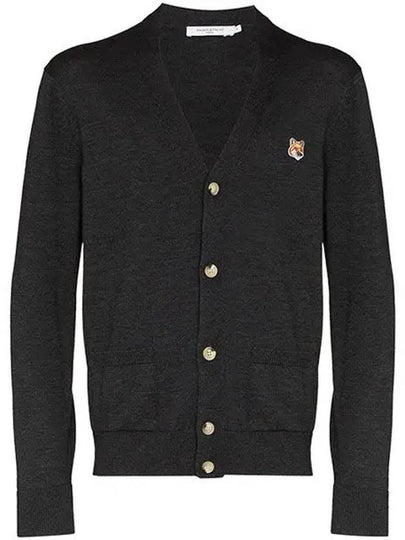 Fox Head Patch Classic Cardigan Anthracite - MAISON KITSUNE - BALAAN 2