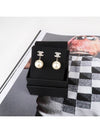 Metal Glass Strass Pearly White Earrings Silver - CHANEL - BALAAN 3