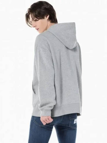 JEANS Men s Gray Archive Relaxed Fit CK Small Logo Brushed Hoodie 40HM256 CVP - CALVIN KLEIN - BALAAN 1