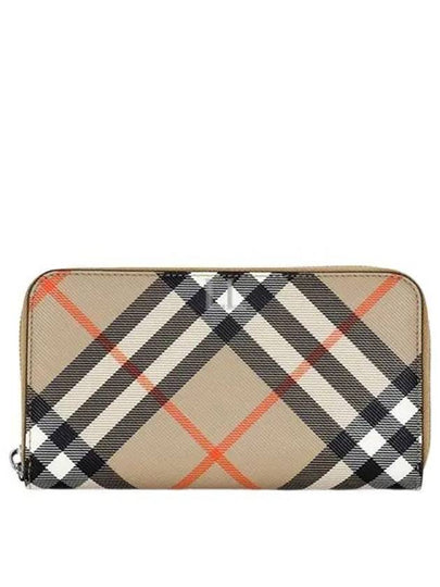 Check Zip Around Long Wallet Sand - BURBERRY - BALAAN 2