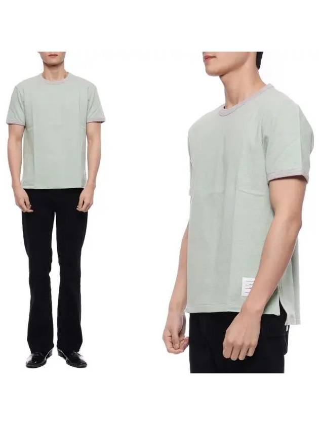 Men's 4 Bar Patch Short Sleeve T-Shirt Green - THOM BROWNE - BALAAN 2