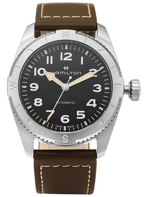 Khaki Field Expedition Leather Watch Black - HAMILTON - BALAAN 5