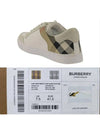 Leather Suede House Check Cotton Sneakers Optic White - BURBERRY - BALAAN 5