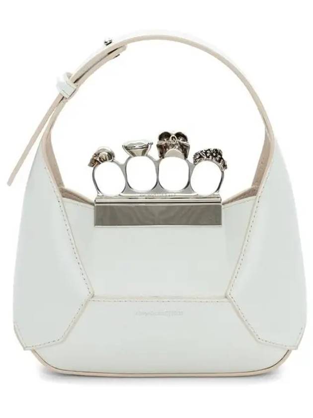 Calfskin Jewel Mini Hobo Shoulder Bag White - ALEXANDER MCQUEEN - BALAAN 2