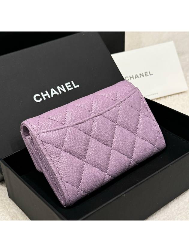 Card wallet classic caviar light purple silver plate - CHANEL - BALAAN 2