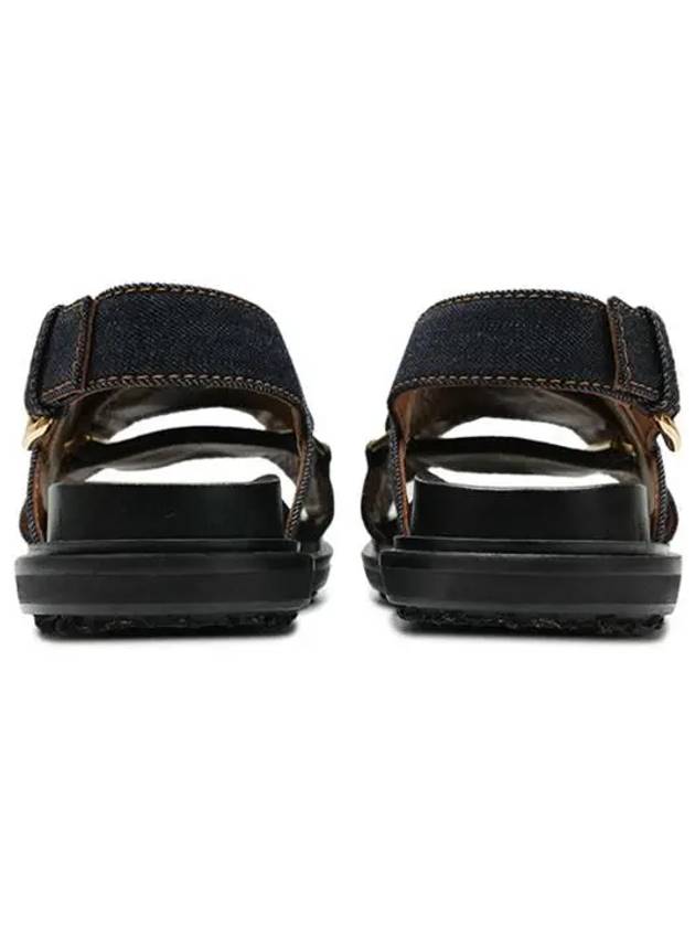 Fussbet Buckle Denim Sandals Navy - MARNI - BALAAN 4