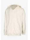 Logo Patch Cotton Zip-up Hoodie Beige - JIL SANDER - BALAAN 2