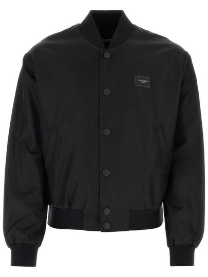 Men's Logo Plate Nylon Bomber Jacket Black - DOLCE&GABBANA - BALAAN 2