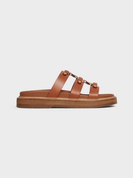 Tipi Slide Vegetal Tanning Calfskin Slippers Tan - CELINE - BALAAN 2