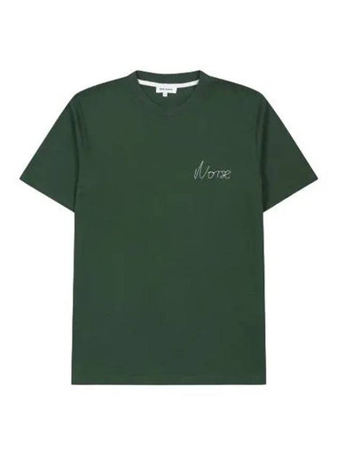 Johannes Chain Stitch Logo Short Sleeve T Shirt Dartmouth Green - NORSE PROJECTS - BALAAN 1