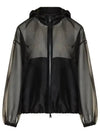 Women's Armonide Organza Zip Up Hoodie Black - MONCLER - BALAAN 2