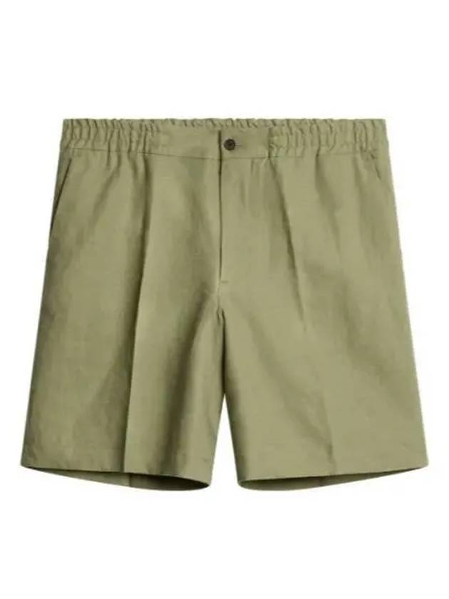 Baron Linen Shorts Oil Green - J.LINDEBERG - BALAAN 1