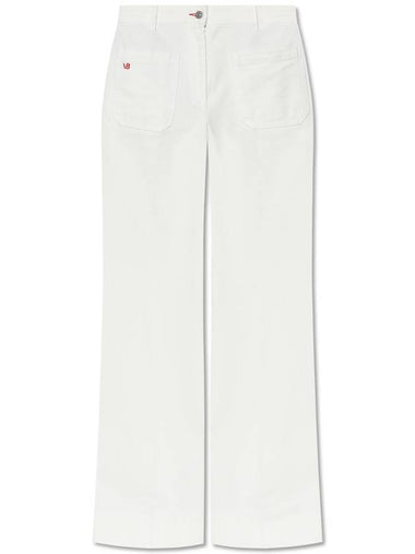 Victoria Beckham Jeans With Logo, Women's, White - VICTORIA BECKHAM - BALAAN 1