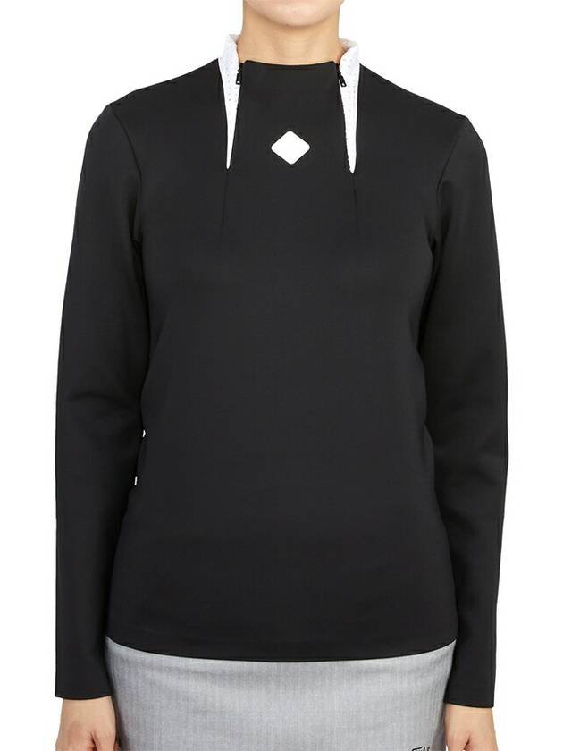 Golf Twinny Zip Mid Layer Long Sleeve T-Shirt Black - J.LINDEBERG - BALAAN 4