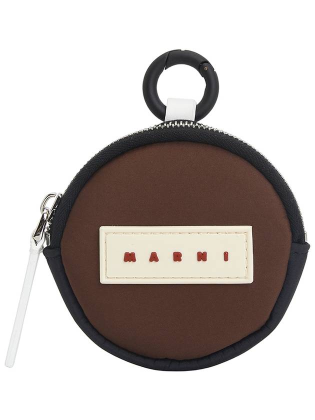 Logo Patch Zipper Cross Bag Brown - MARNI - BALAAN 11