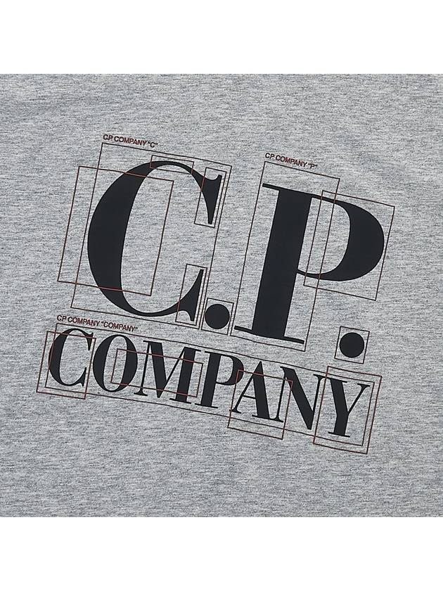 Graphic Logo Print Short Sleeve T-Shirt Grey - CP COMPANY - BALAAN 7