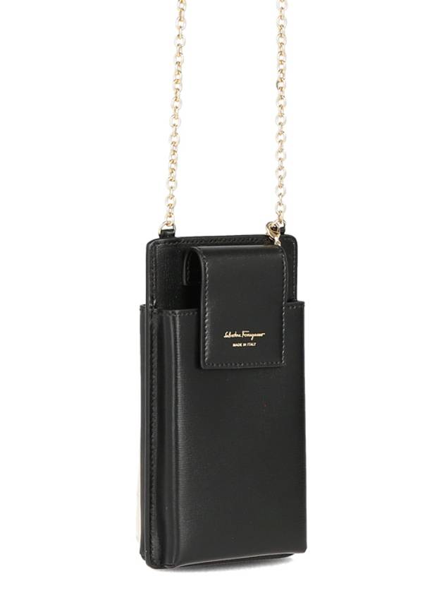 Salvatore Vara Bow Calfskin Phone Case Black - SALVATORE FERRAGAMO - BALAAN 4