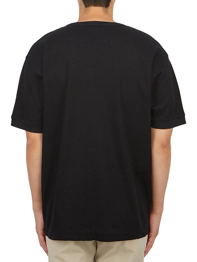 Piquet Waffle Logo Short Sleeve T-Shirt Black - CP COMPANY - BALAAN 4