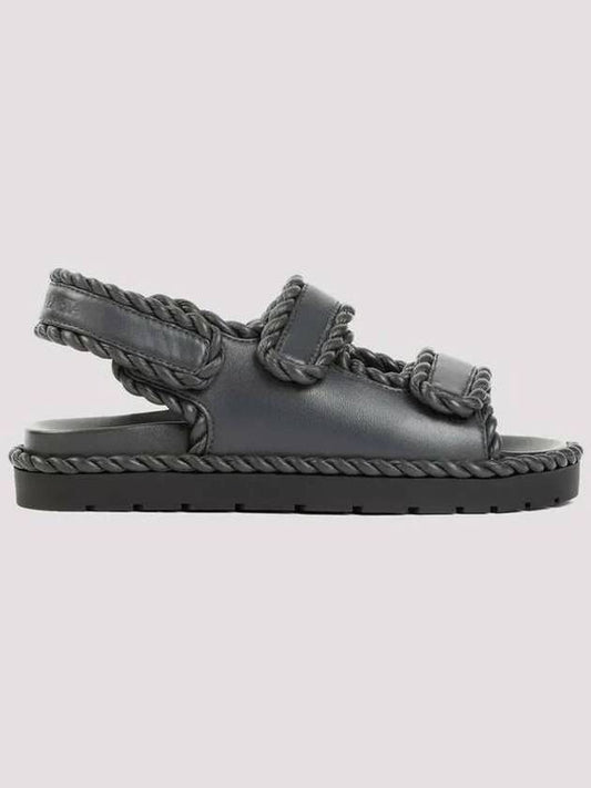 Braid Sandals Leather Black - BOTTEGA VENETA - BALAAN 2