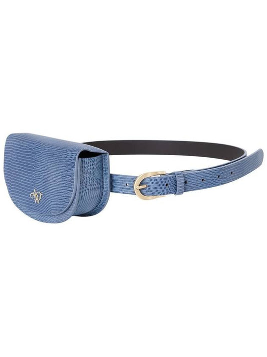 LEATHER BELT BAGBLUE - AOW - BALAAN 1