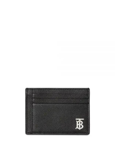 TB Money Clip Grainy Leather Card Wallet Black - BURBERRY - BALAAN 2