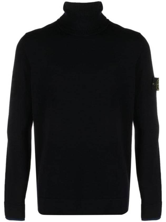 Wappen Patch Wool Turtleneck Navy - STONE ISLAND - BALAAN 2