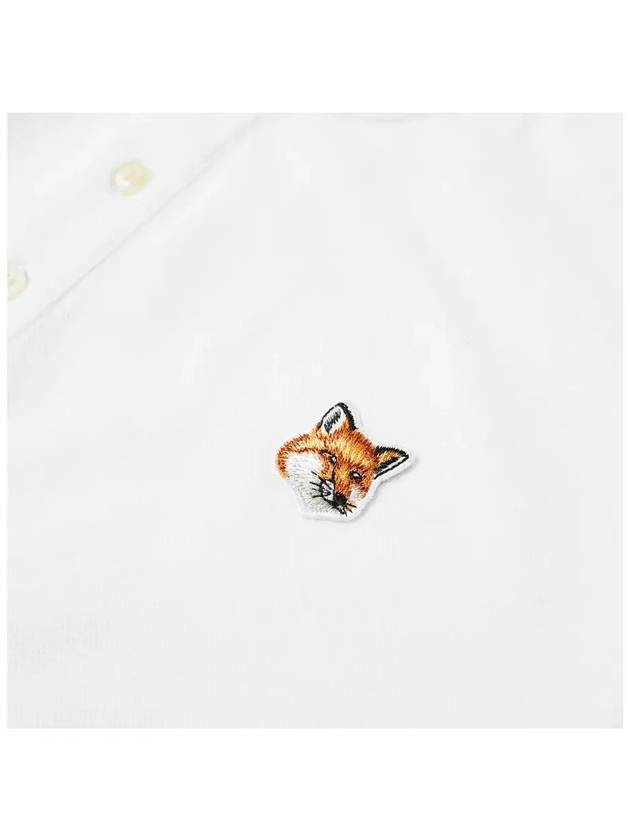 Fox Head Patch Classic Polo Shirt White - MAISON KITSUNE - BALAAN 4