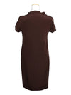 Deep brown V neck silk dress 55 - GUCCI - BALAAN 2