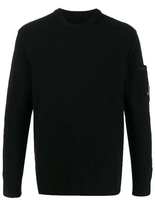 Stretch Alpaca Wool Lens Crew Neck Knit Top Black - CP COMPANY - BALAAN 1