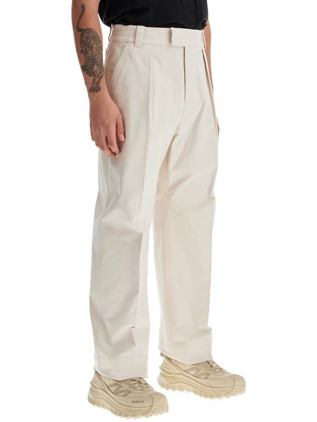 Cotton drill straight pants light beige - MONCLER - BALAAN 3