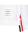 Textured Cotton Stripe Short Sleeve T-Shirt White - THOM BROWNE - BALAAN 5