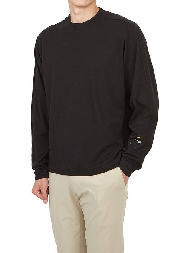 Shadow Project Interlock Mako Cotton Long Sleeve T-Shirt Black - STONE ISLAND - BALAAN 6