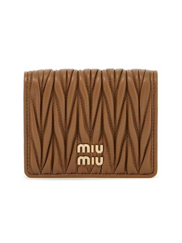 Matelasse Leather Half Wallet Caramel - MIU MIU - BALAAN 1