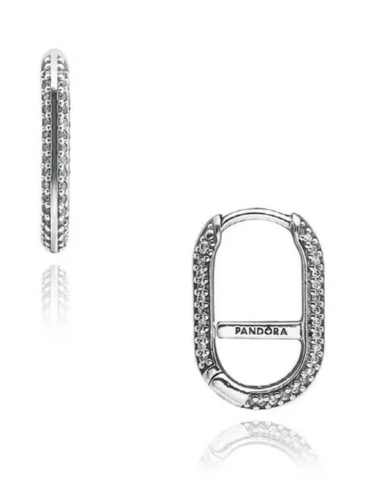 ME Pave Link Earring Sterling Silver - PANDORA - BALAAN 2