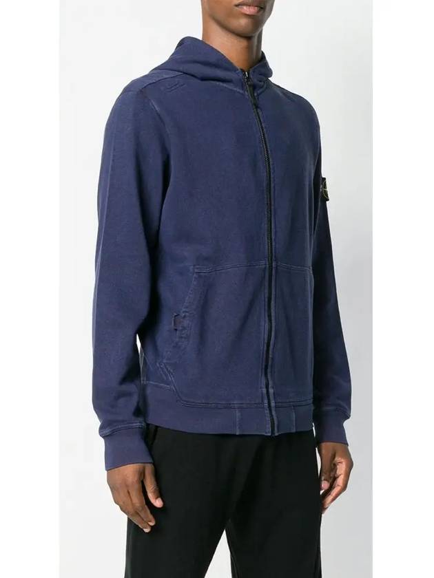 Men's Waffen Patch Hooded Zip Up Navy - STONE ISLAND - BALAAN 5