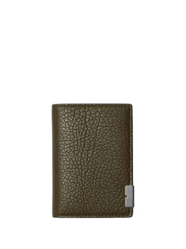 B Cut Leather Card Wallet Green - BURBERRY - BALAAN 2