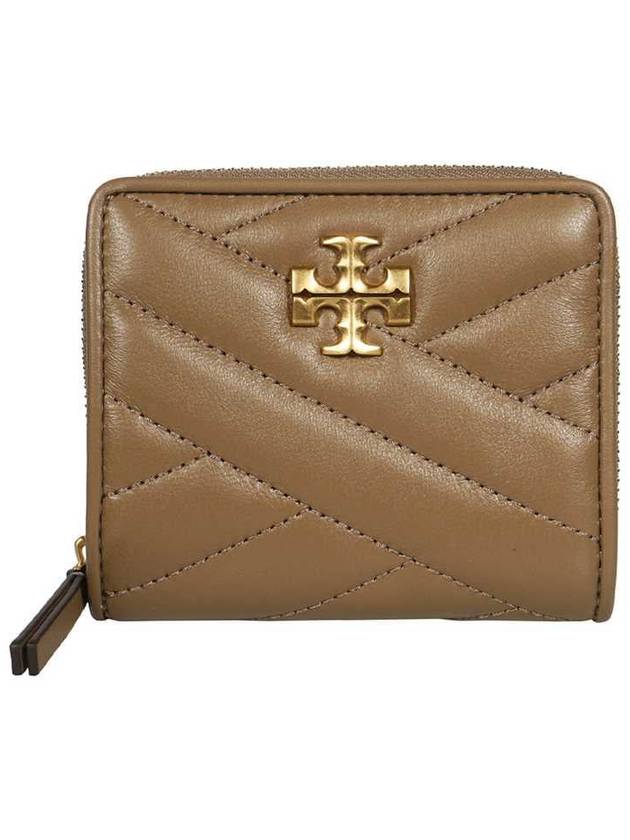 Kira Chevron Half Wallet Dark Beige - TORY BURCH - BALAAN 2