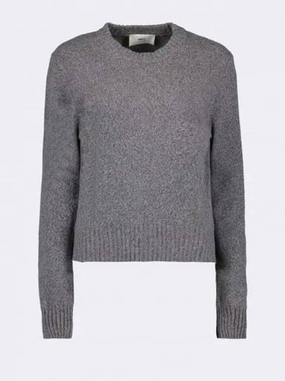 Heart Logo Cashmere Knit Top Grey - AMI - BALAAN 2