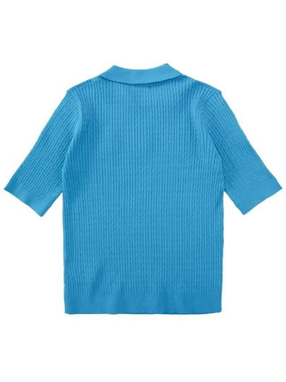 Collar neck ribbed 5-part spandex knit BLUE - MONBIRDIE GOLF - BALAAN 2