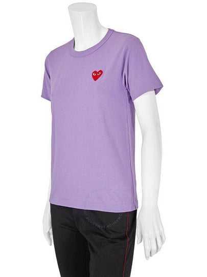 Comme Des Garcons Play Ladies Purple Heart-embroidered Cotton-jersey T-shirt, Size Small - COMME DES GARCONS - BALAAN 2