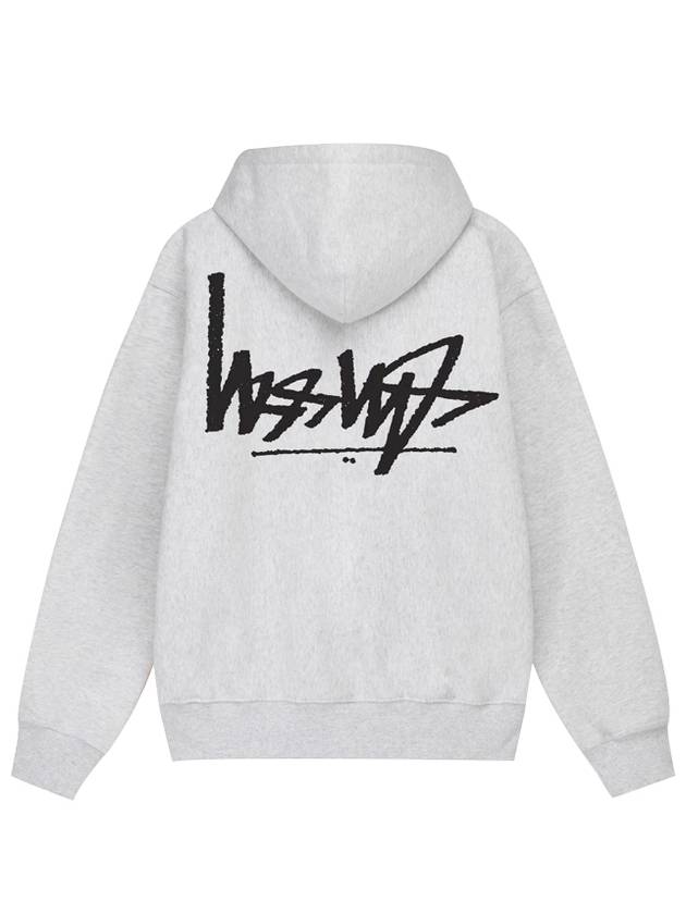 flip zip hoodie up ash men - STUSSY - BALAAN 1