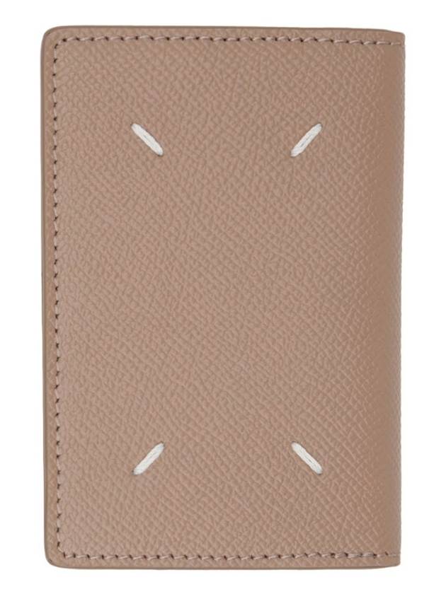 Stitched Bi-Fold Leather Card Wallet Beige - MAISON MARGIELA - BALAAN 2