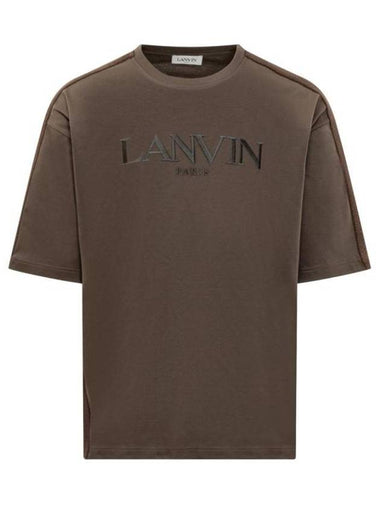 Cotton Short Sleeve T Shirt Brown - LANVIN - BALAAN 1