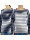 Minquiers Modern Stripe Long Sleeve T-Shirt Navy - SAINT JAMES - BALAAN 2