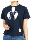 Women's Lobster Icon Short Sleeve T-Shirt Navy - THOM BROWNE - BALAAN 6