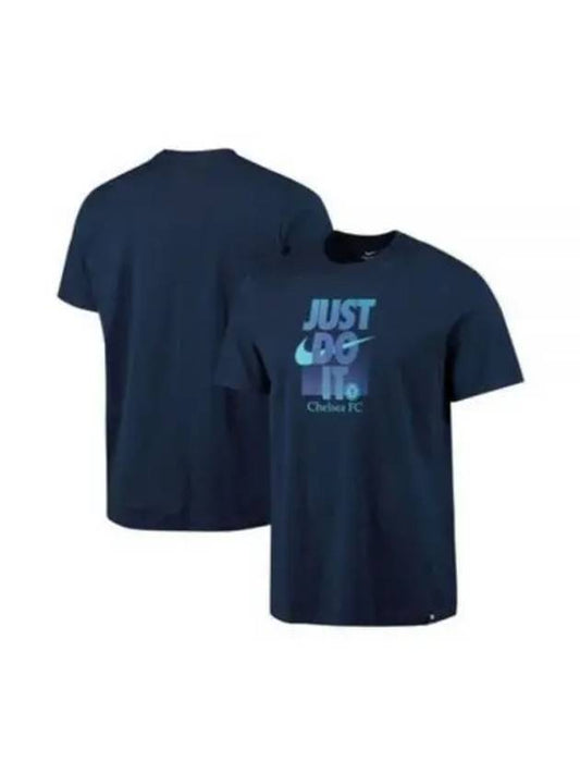 Chelsea Just Do It Short Sleeve T-Shirt Navy - NIKE - BALAAN 2