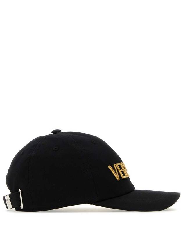 Embroidered Logo Ball Cap Black - VERSACE - BALAAN 4