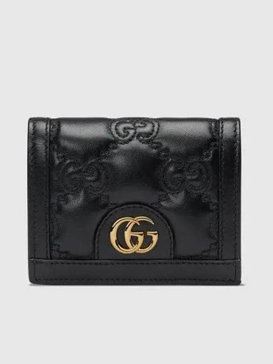 GG Matelasse Case Leather Card Wallet Black - GUCCI - BALAAN 2