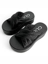 GG Platform Padded Nylon Slide Sandals Black - GUCCI - BALAAN 4