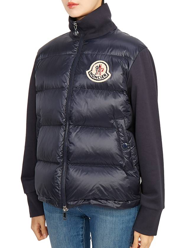 Logo Patch Knit Padded Zip-up Jacket Navy - MONCLER - BALAAN 4